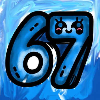 the numbers 67