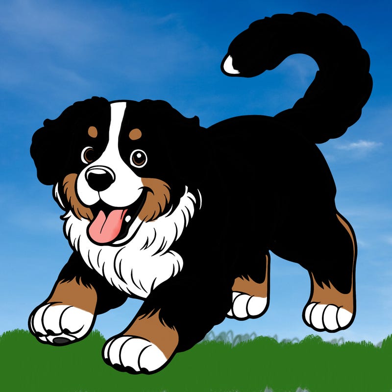 bernese mountain dog playing