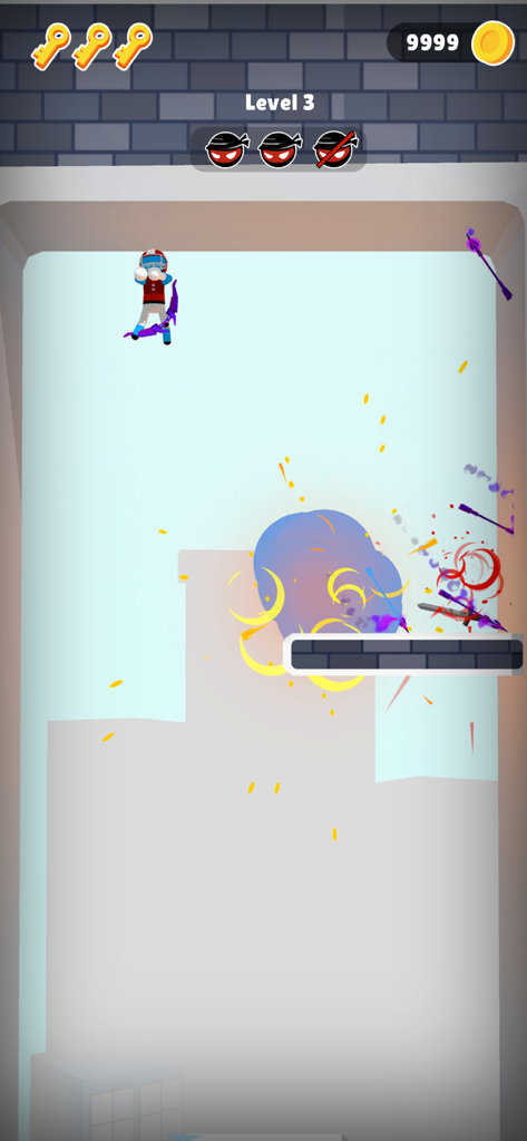 Stick Teleport 3D - Stickman ninja attacking enemies with teleportation strikes in a game level