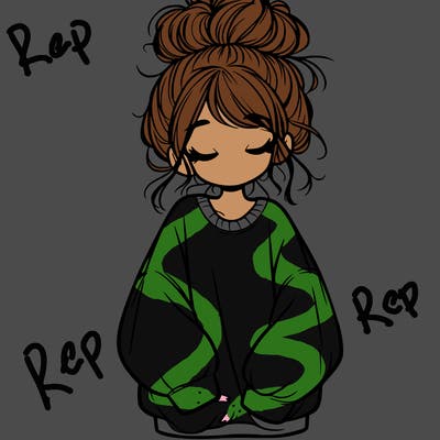 girl with baggy sweatshirt and messy bun