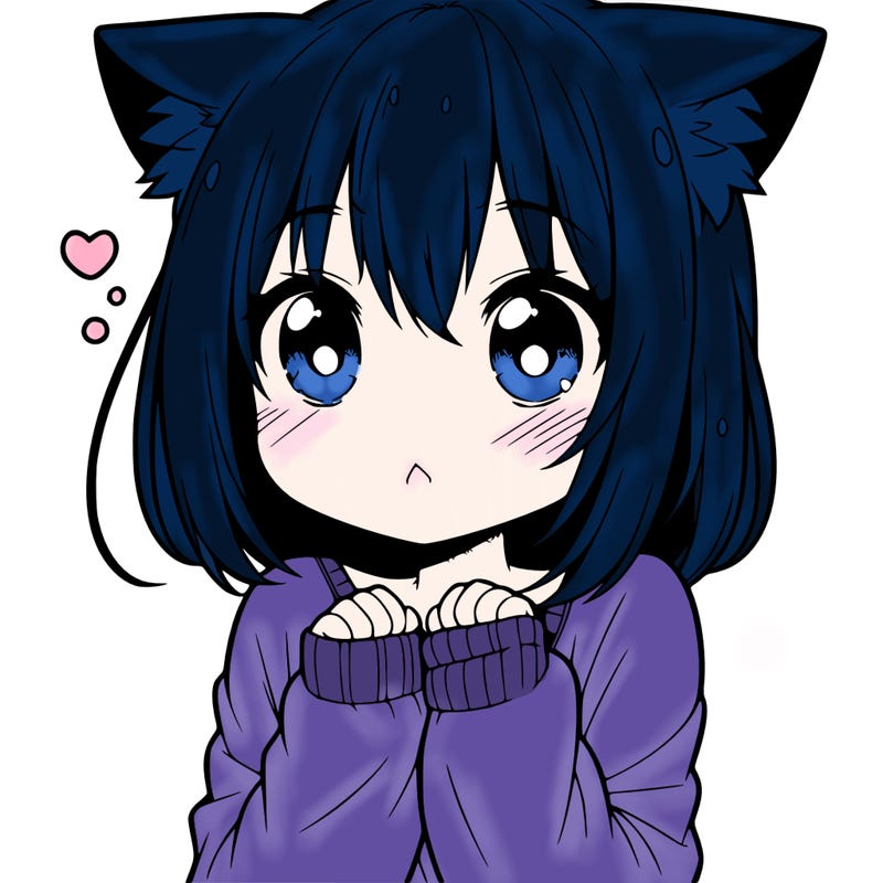 shy anime catgirl