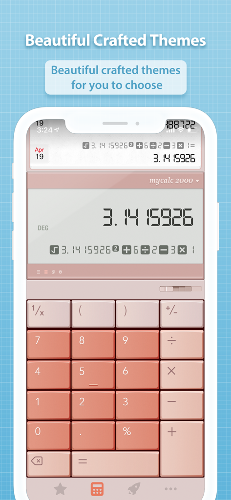 Thème rose esthétique pour calculatrice sur iPhone