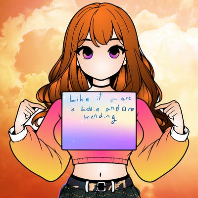 girl holding a blank sign in a long sleeve crop top