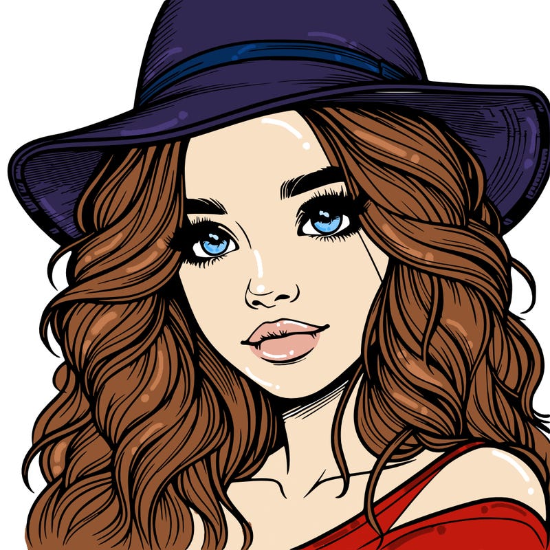 realistic girl with hat