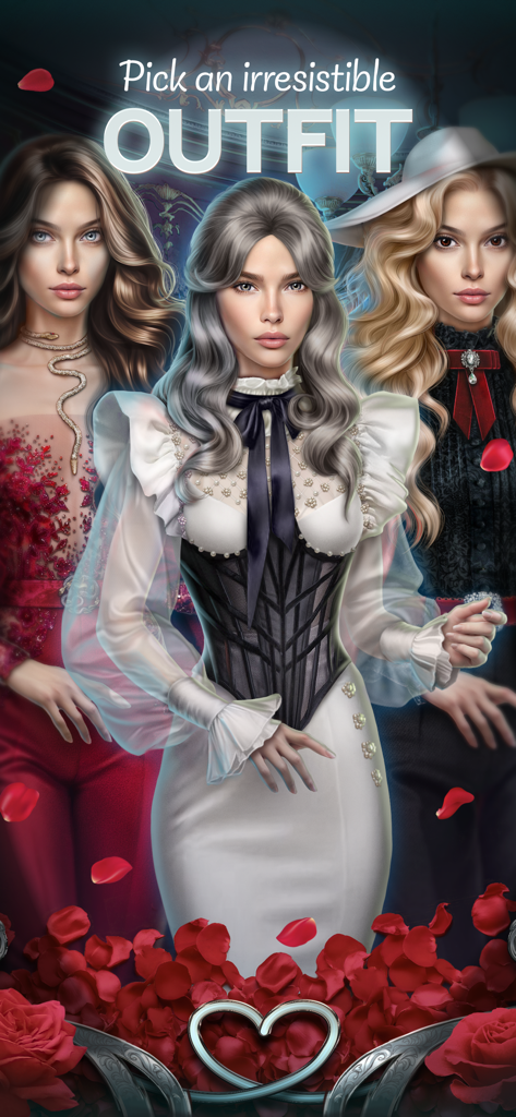 League of Dreamers - My Story - Three female characters wearing fashionable dresses in League of Dreamers visual novel