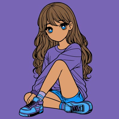 girl sitting realistic