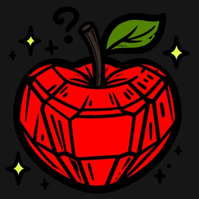 very shiny crystal apple