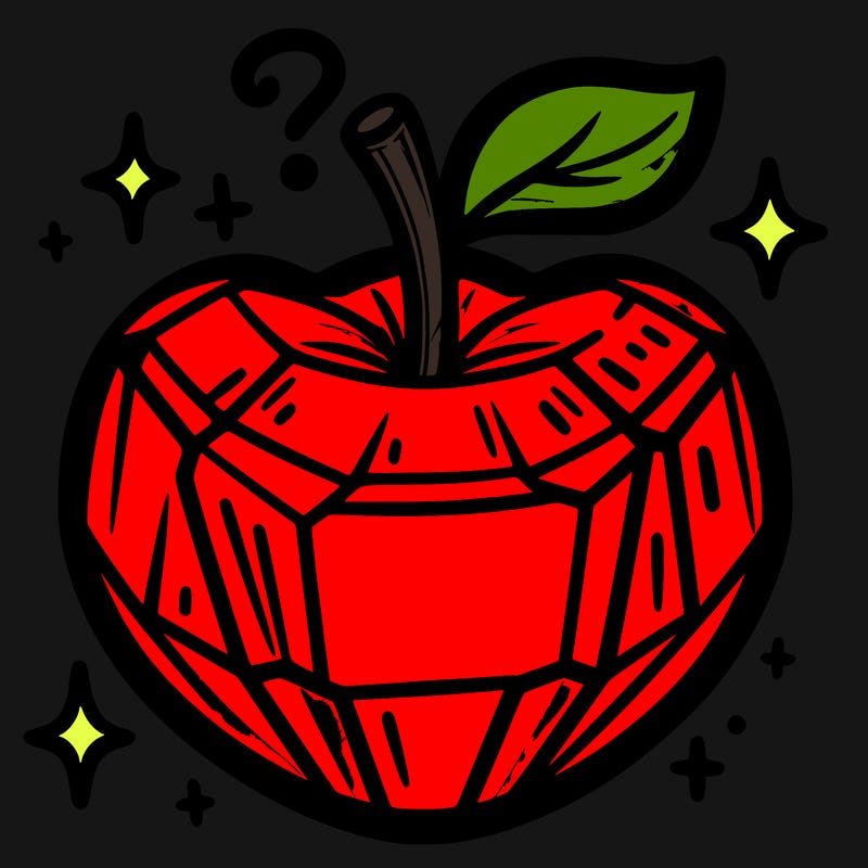 very shiny crystal apple