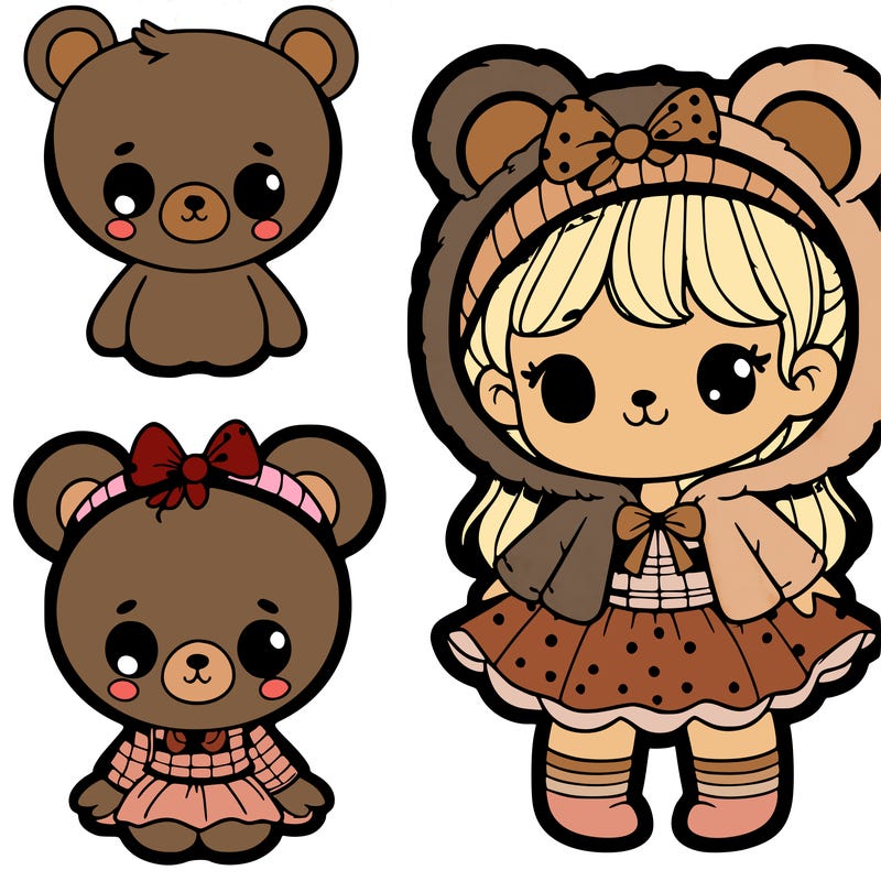 girl with bear costume
