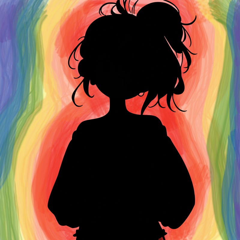 girl with a messy ponytail glasses a baggy crop top and jean shorts