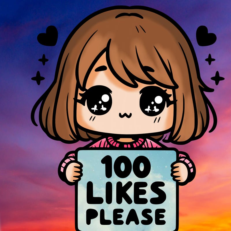 cute girl holding a sign saying 100 likes please