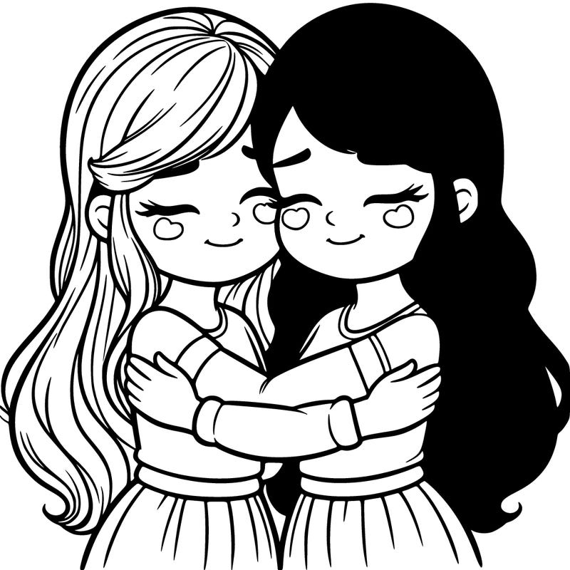girls hugging together