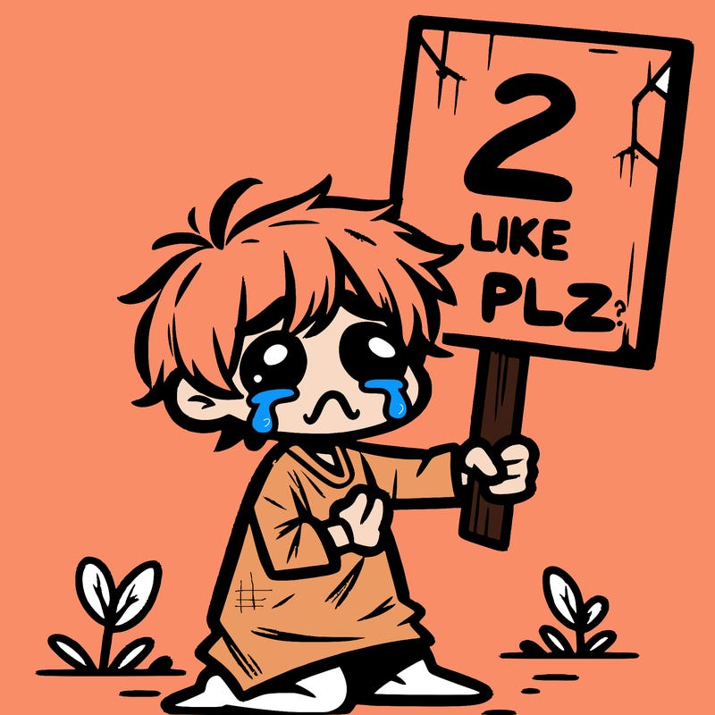 small poor toddler crying with sign that says 2 like plz