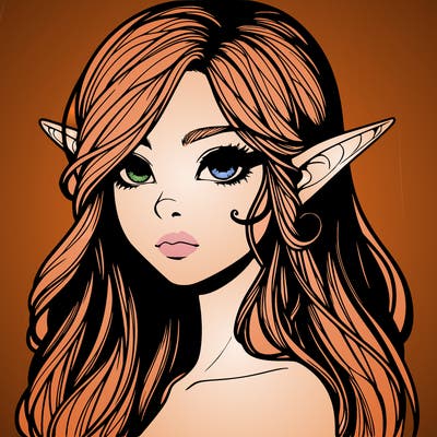 elf girl realistic dark fantasy