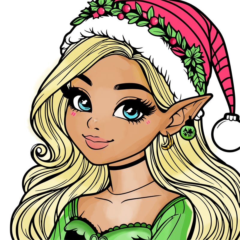 christmas girl elf realistic
