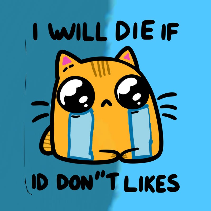 a cat that will die if we don’t get 10 likes