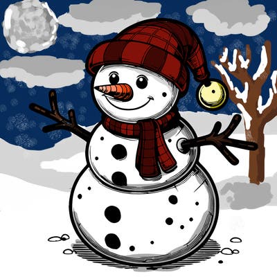 realistic christmas snowman