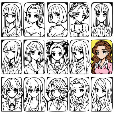 girls that look diffrent anime