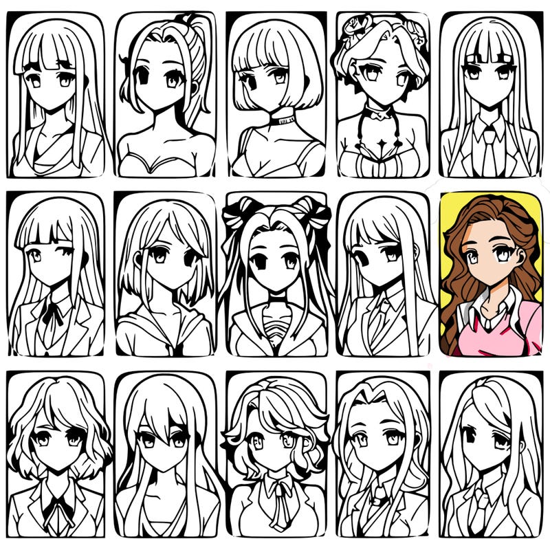 girls that look diffrent anime