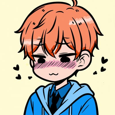 manga boy blushing