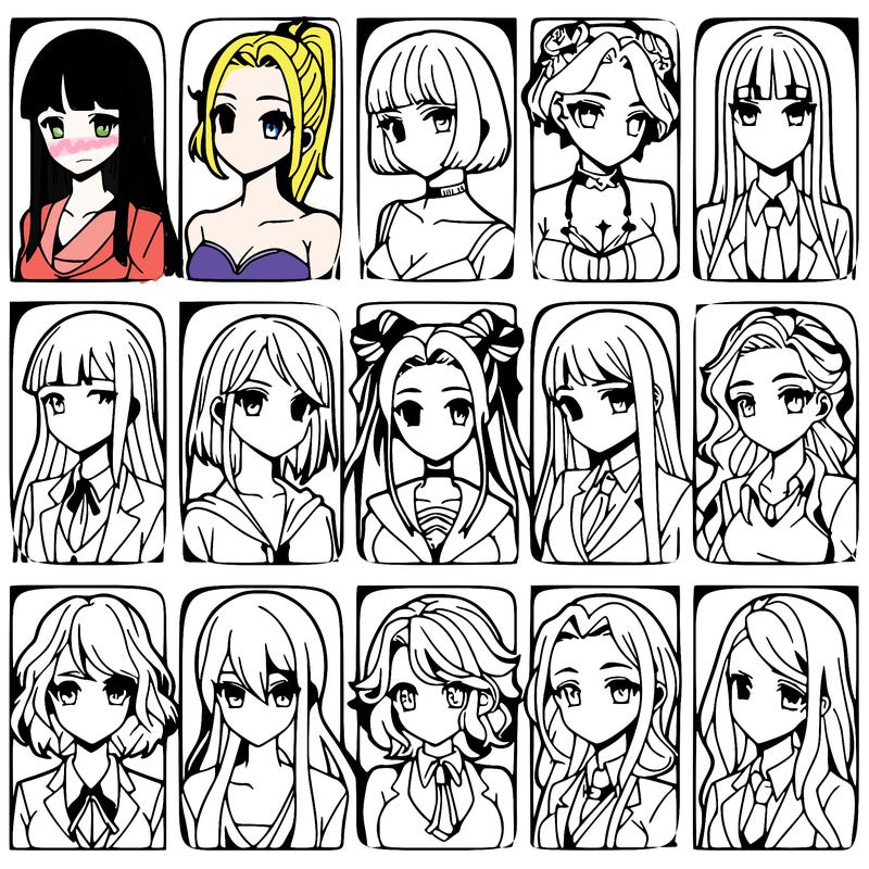 girls that look diffrent anime