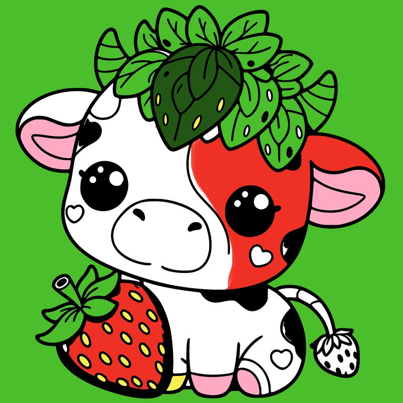 cute strawberry cow