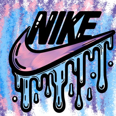 dripping nike logo