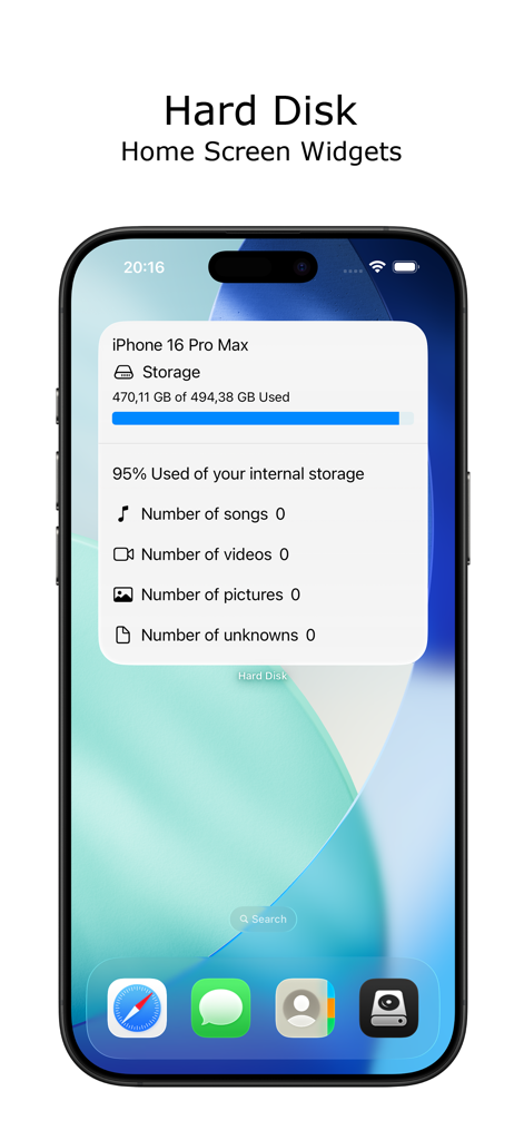 Hard Disk - Monitor Disk Usage - Utilities App | MWM