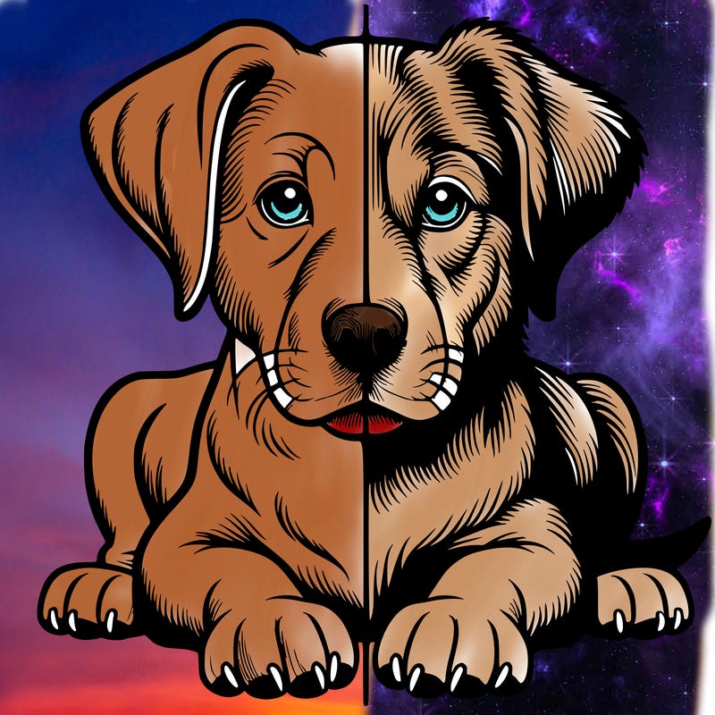 realistic dog split picture