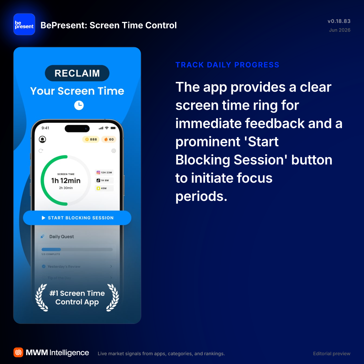 BePresent: Screen Time Control - Productivity App | MWM