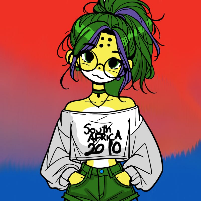 girl with a messy ponytail glasses a baggy crop top and jean shorts