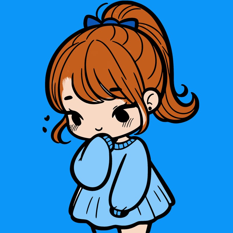 cute girl looking down, shy