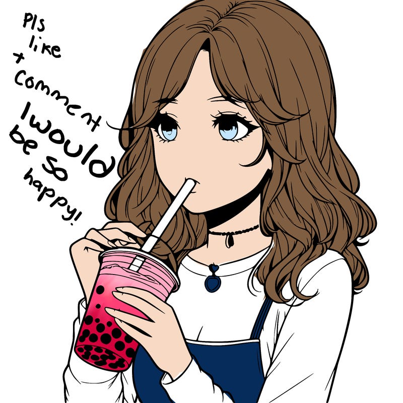 realistic girl drinking boba tea