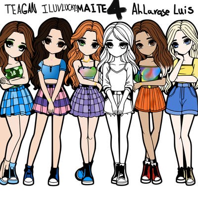 a group of girls realistic