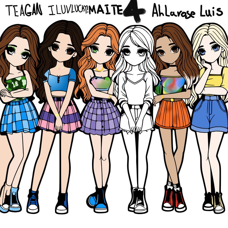 a group of girls realistic