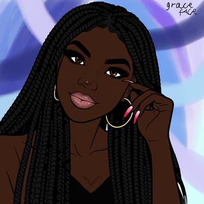 beautiful woman with box braids