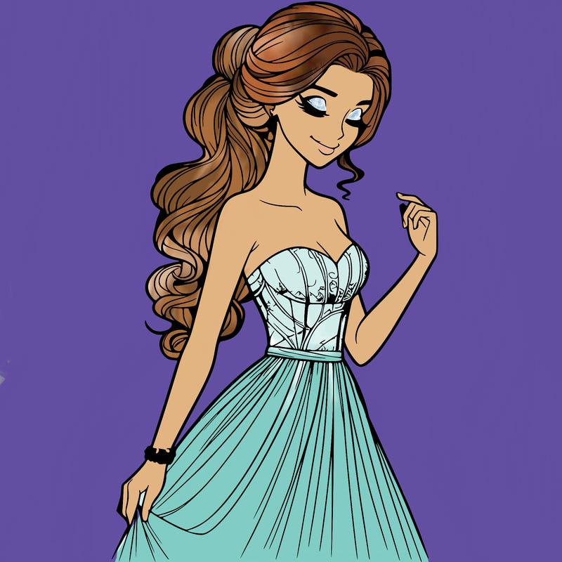 a realistic woman wearing an elegant dress