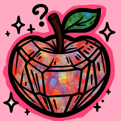 very shiny crystal apple
