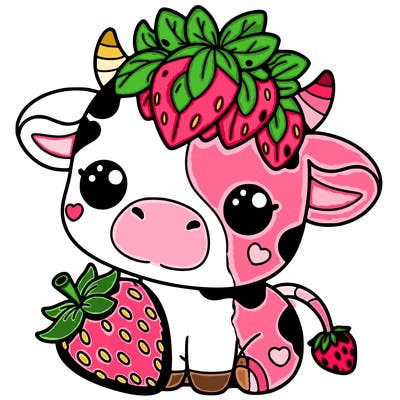 cute strawberry cow
