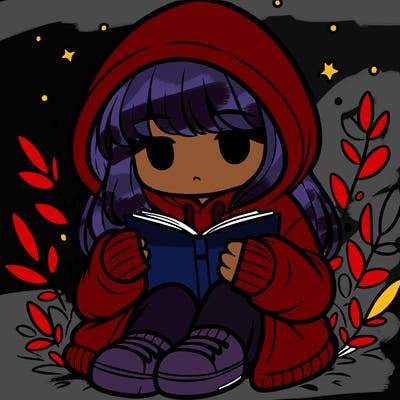 girl in oversized hoodie reading a book