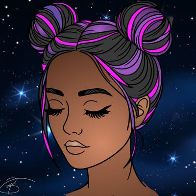 woman with hair buns