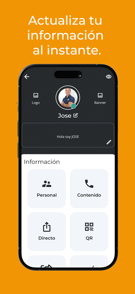 Tapo - 디지털 명함 프로필 편집을 위한 Tapo 모바일 앱 인터페이스.