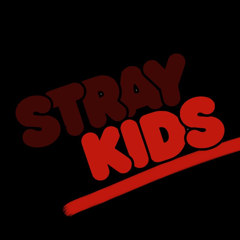 bubble letters saying stray kids