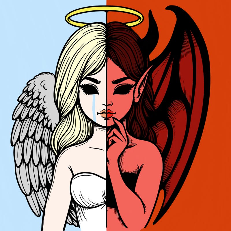 realistic angel half demon