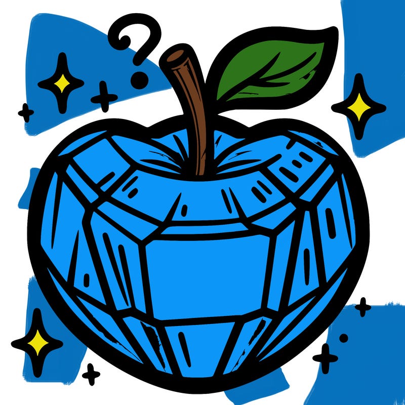 very shiny crystal apple