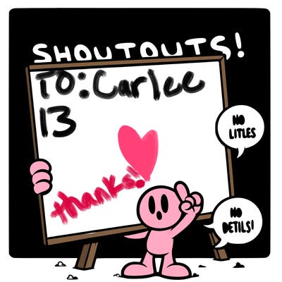 blank canvas that says above it shoutouts