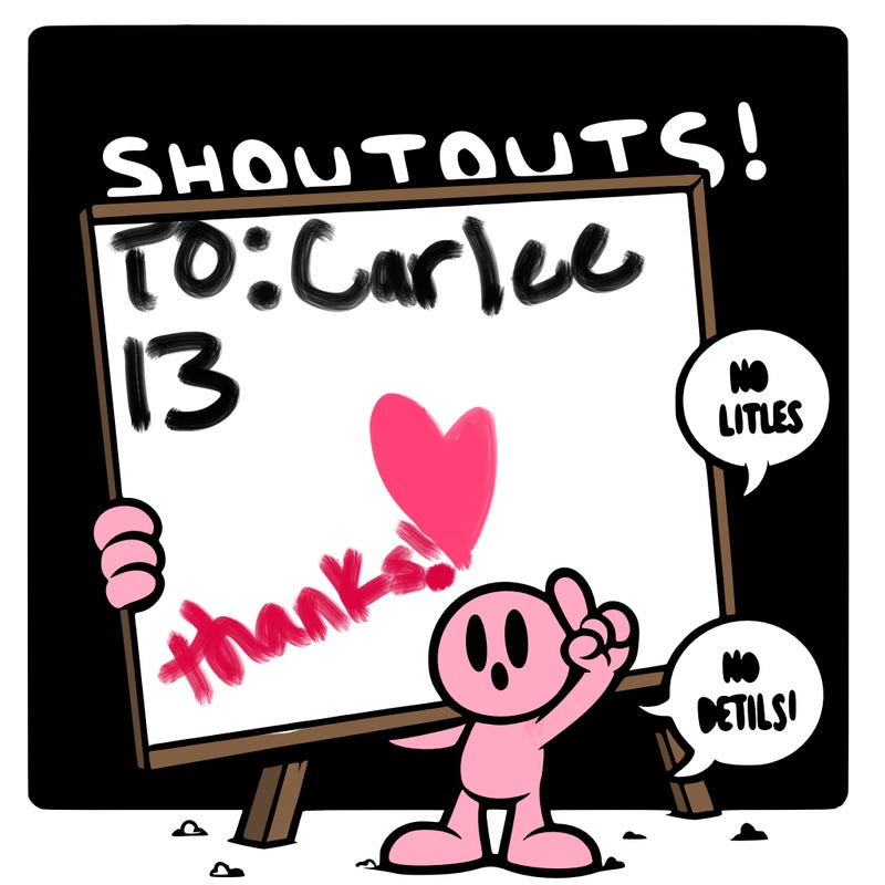 blank canvas that says above it shoutouts