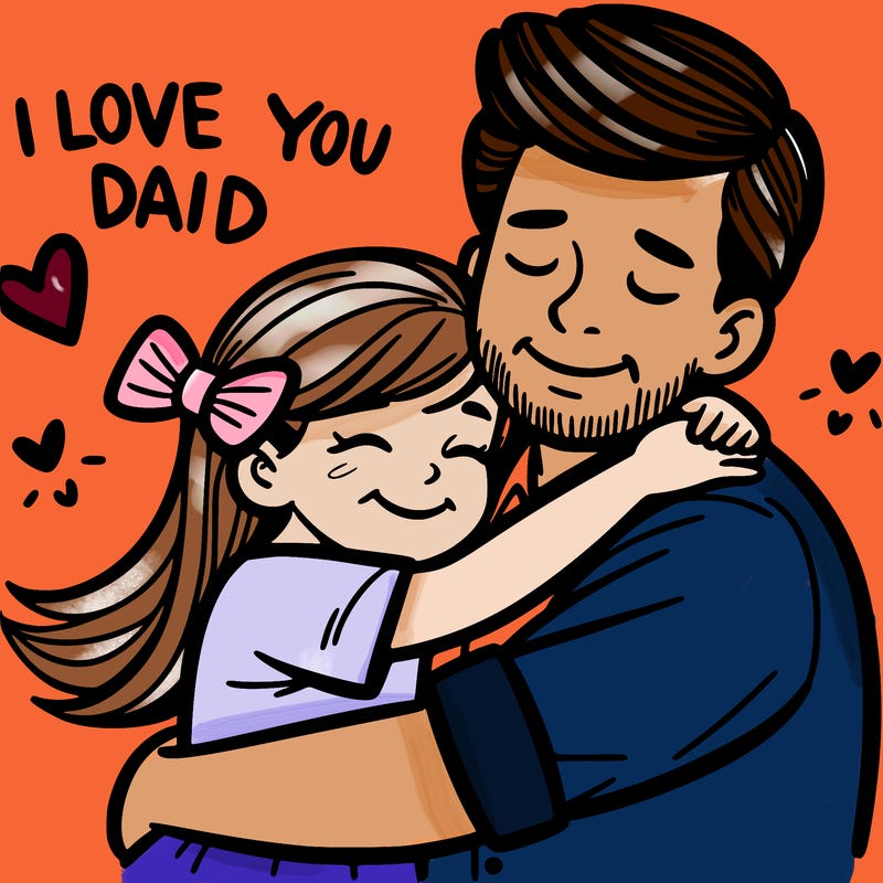 i love you dad hugging a girl
