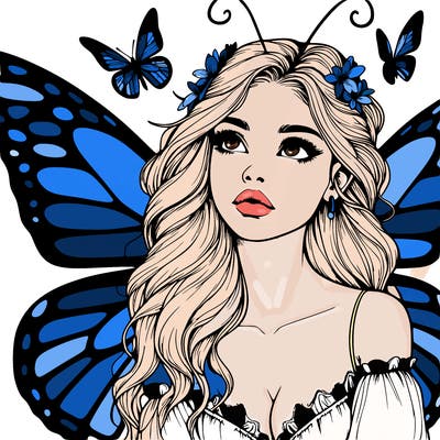butterfly fairy realistic girl