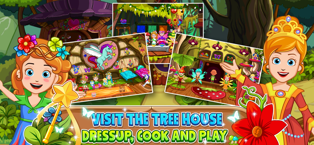 My Little Princess Fairy Game - 魔法のツリーハウスのドールハウスゲームで、リトルプリンセスと妖精たち